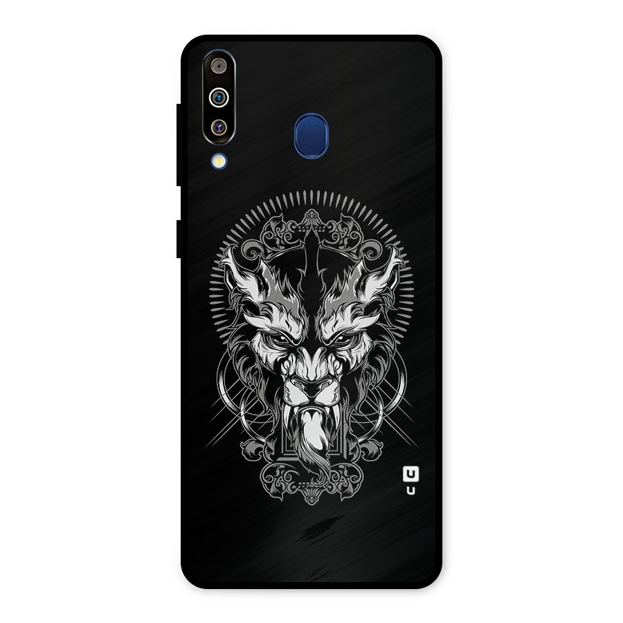 Pencil Art Lion Illustration Metal Back Case for Galaxy M30