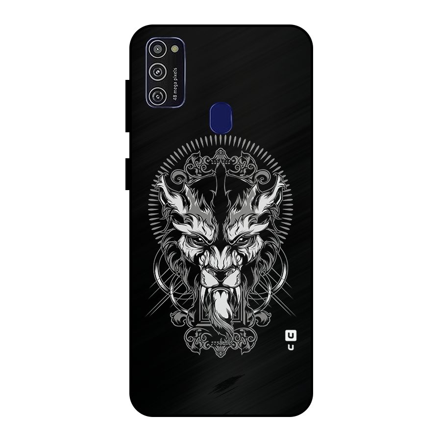 Pencil Art Lion Illustration Metal Back Case for Galaxy M30s