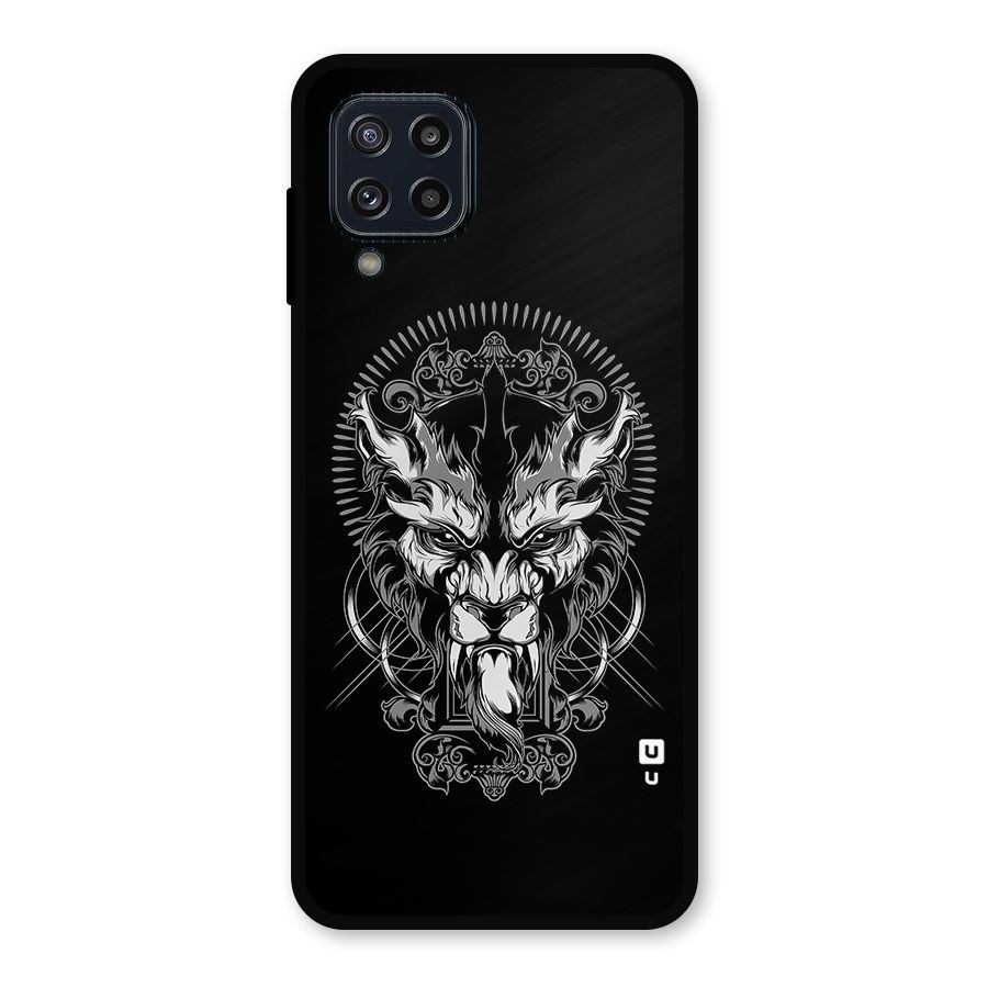 Pencil Art Lion Illustration Metal Back Case for Galaxy M32