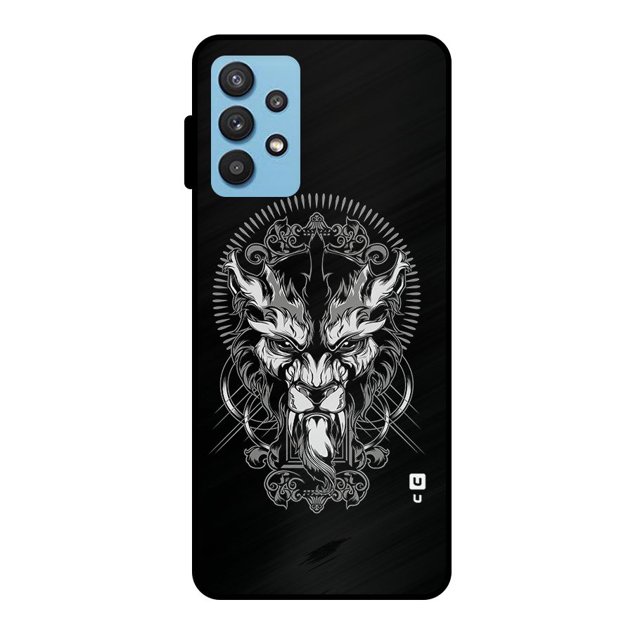 Pencil Art Lion Illustration Metal Back Case for Galaxy M32 5G