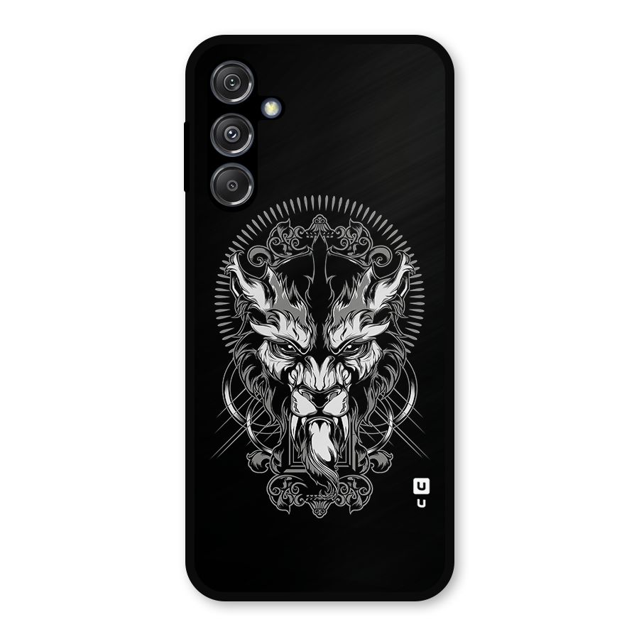 Pencil Art Lion Illustration Metal Back Case for Galaxy M34 5G