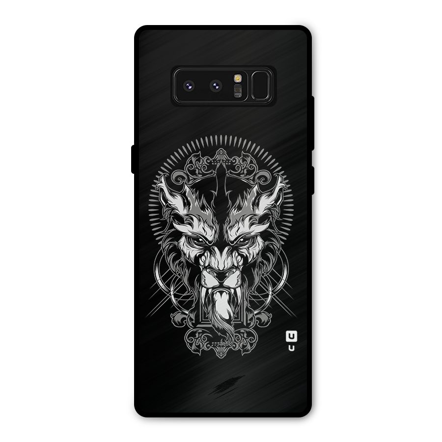 Pencil Art Lion Illustration Metal Back Case for Galaxy Note 8