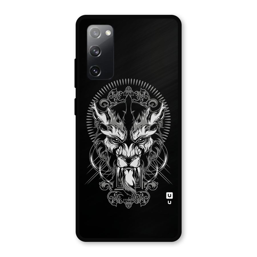 Pencil Art Lion Illustration Metal Back Case for Galaxy S20 FE 5G