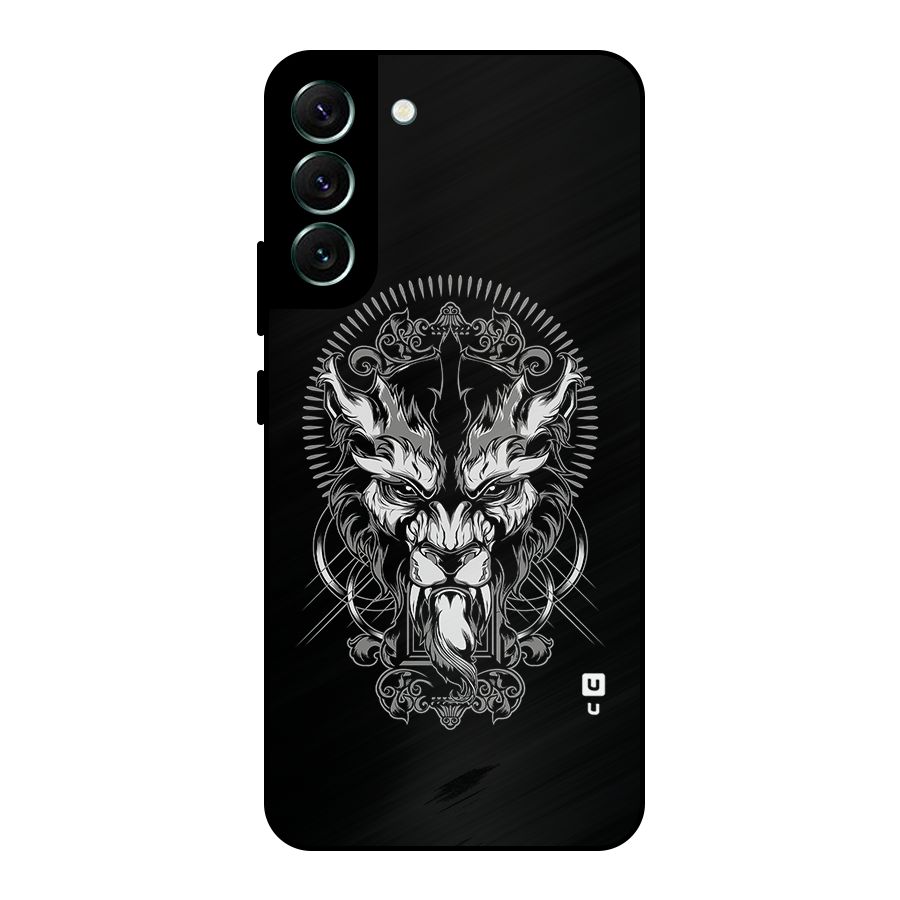 Pencil Art Lion Illustration Metal Back Case for Galaxy S22 Plus 5G