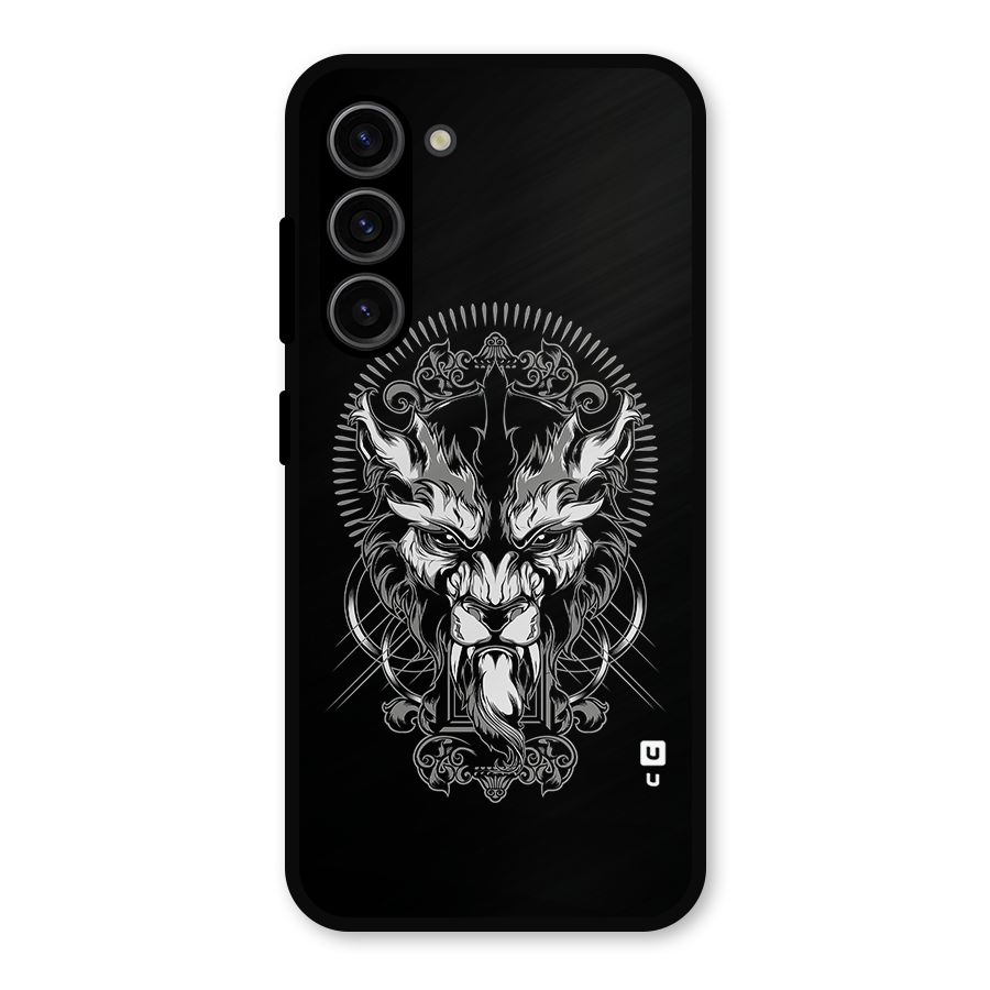 Pencil Art Lion Illustration Metal Back Case for Galaxy S23