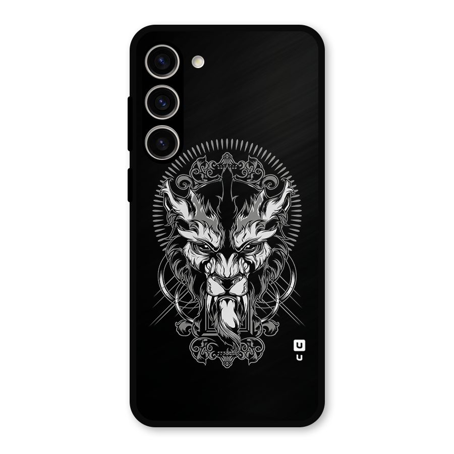 Pencil Art Lion Illustration Metal Back Case for Galaxy S23 Plus