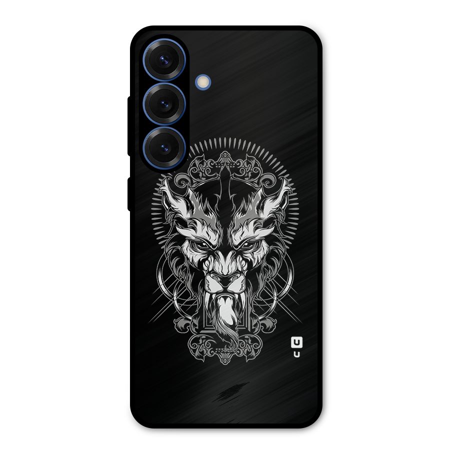 Pencil Art Lion Illustration Metal Back Case for Galaxy S25