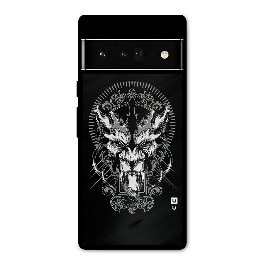 Pencil Art Lion Illustration Metal Back Case for Google Pixel 6 Pro