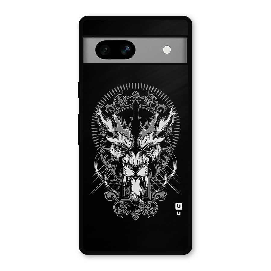 Pencil Art Lion Illustration Metal Back Case for Google Pixel 7a