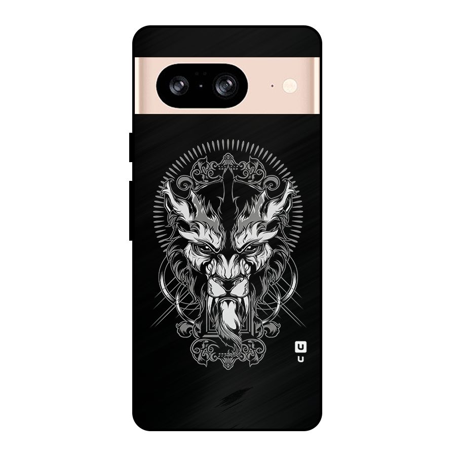 Pencil Art Lion Illustration Metal Back Case for Google Pixel 8