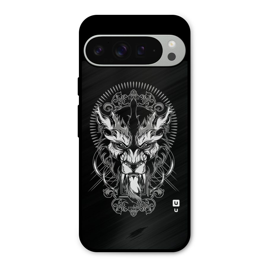 Pencil Art Lion Illustration Metal Back Case for Google Pixel 9 Pro XL