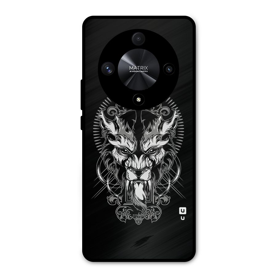 Pencil Art Lion Illustration Metal Back Case for Honor X9b