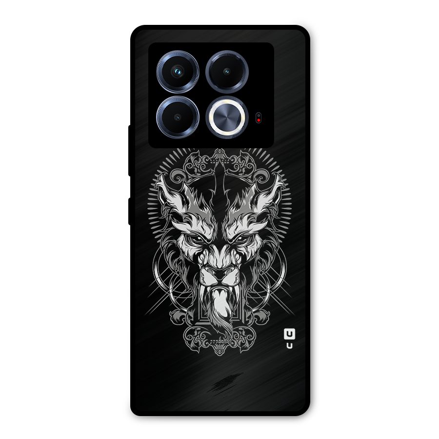 Pencil Art Lion Illustration Metal Back Case for Infinix Note 40 5G
