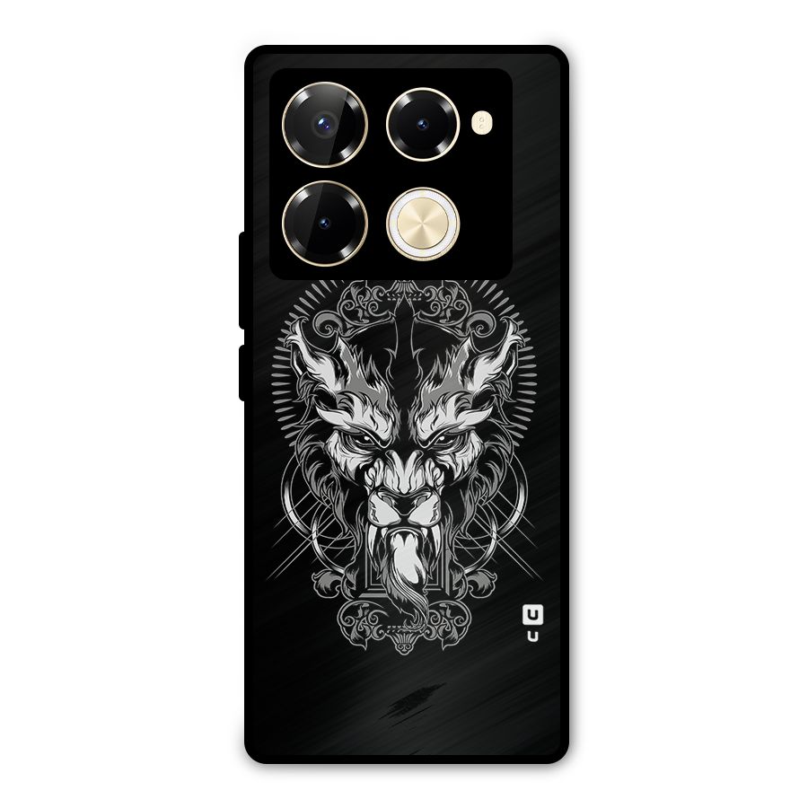 Pencil Art Lion Illustration Metal Back Case for Infinix Note 40 Pro Plus