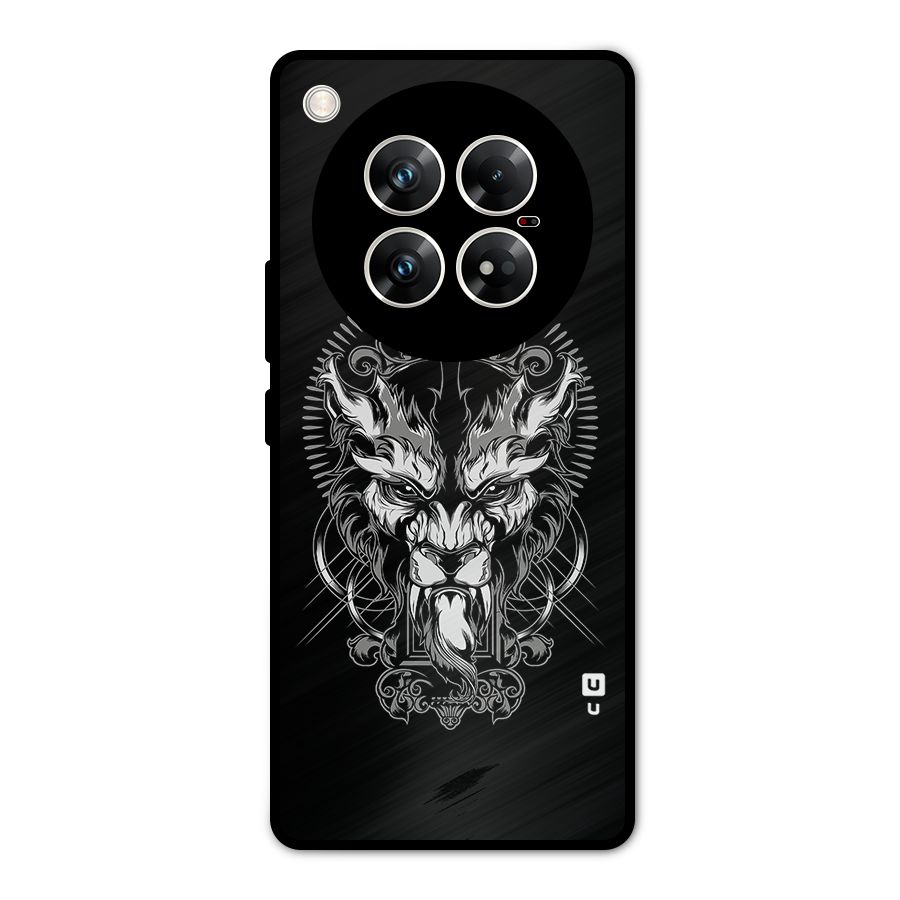 Pencil Art Lion Illustration Metal Back Case for Infinix Zero 40 5G