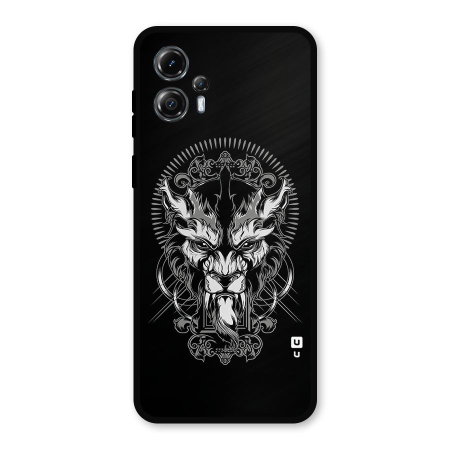 Pencil Art Lion Illustration Metal Back Case for Moto G13
