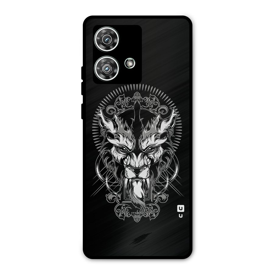 Pencil Art Lion Illustration Metal Back Case for Motorola Edge 40 Neo