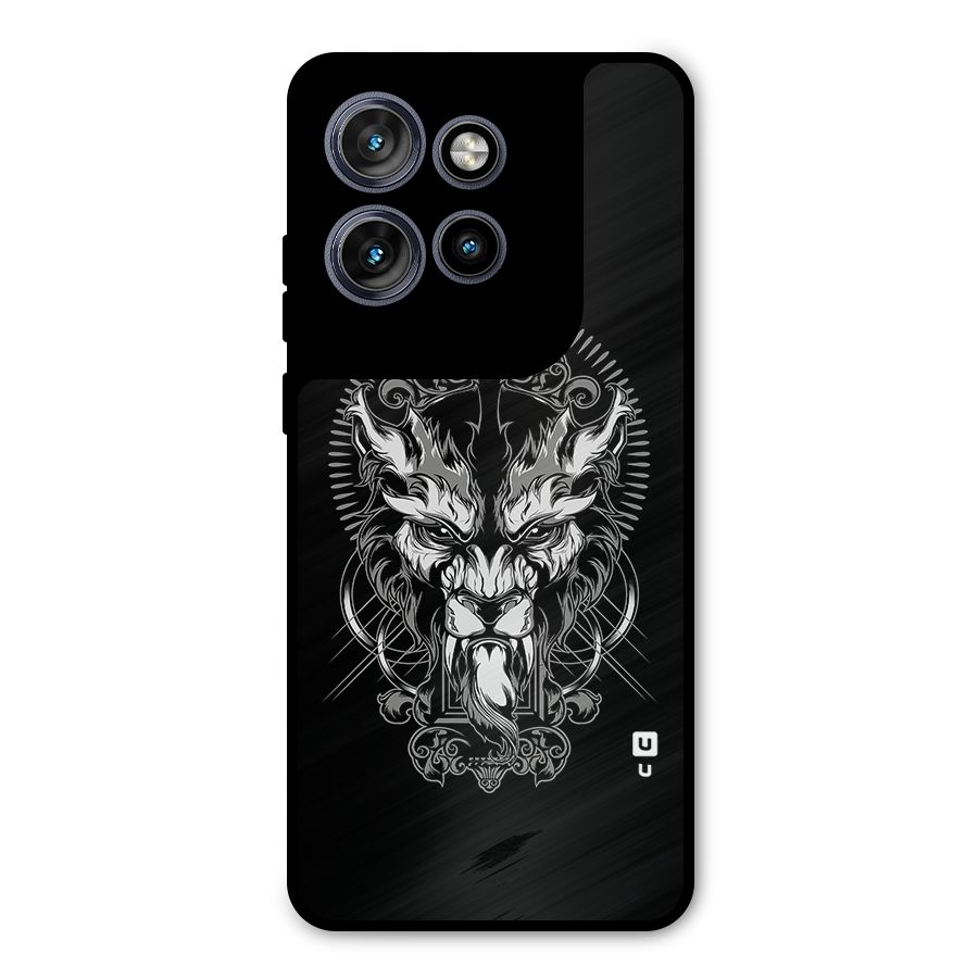 Pencil Art Lion Illustration Metal Back Case for Motorola Edge 50 Neo