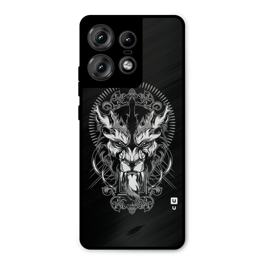 Pencil Art Lion Illustration Metal Back Case for Motorola Edge 50 Pro