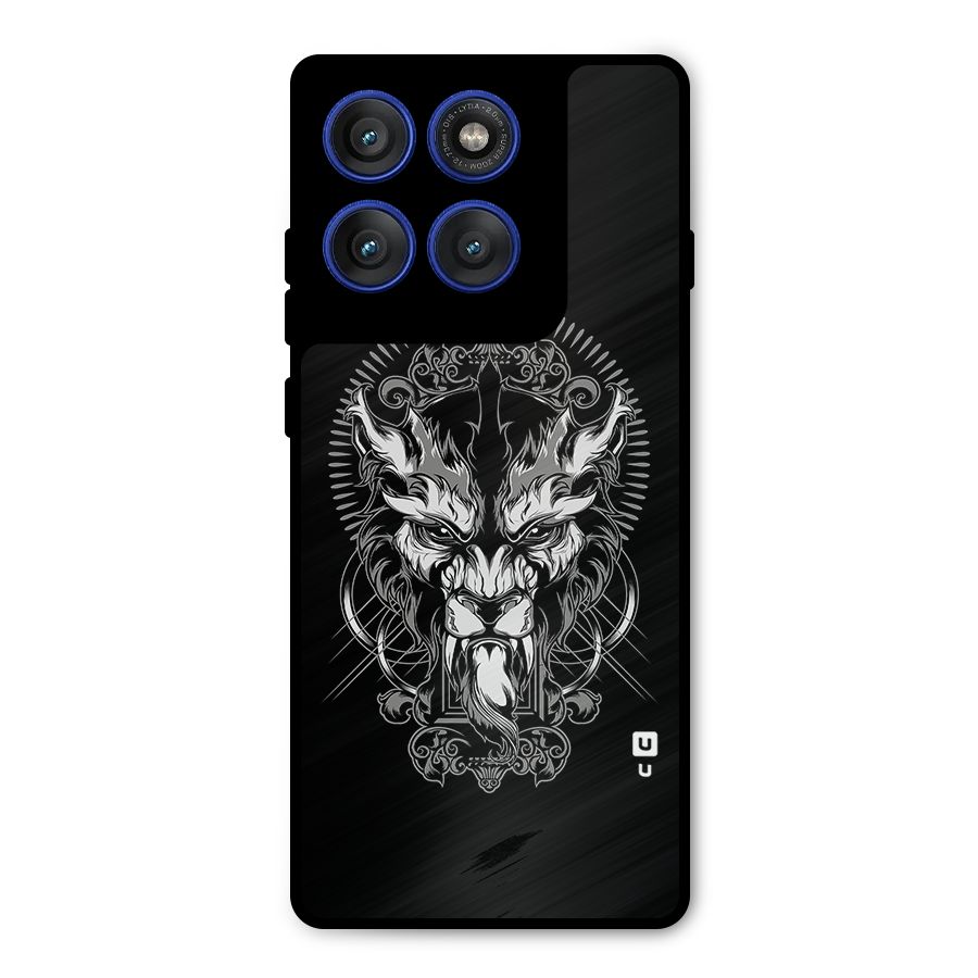 Pencil Art Lion Illustration Metal Back Case for Motorola Edge 60 Pro
