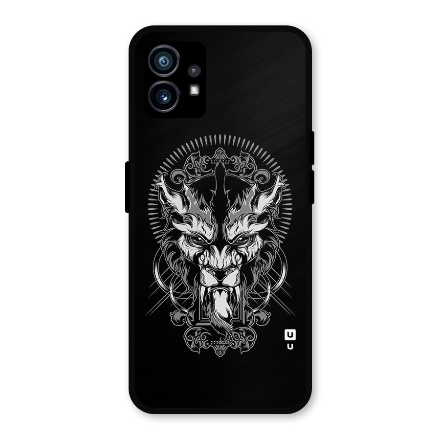 Pencil Art Lion Illustration Metal Back Case for Nothing Phone 1