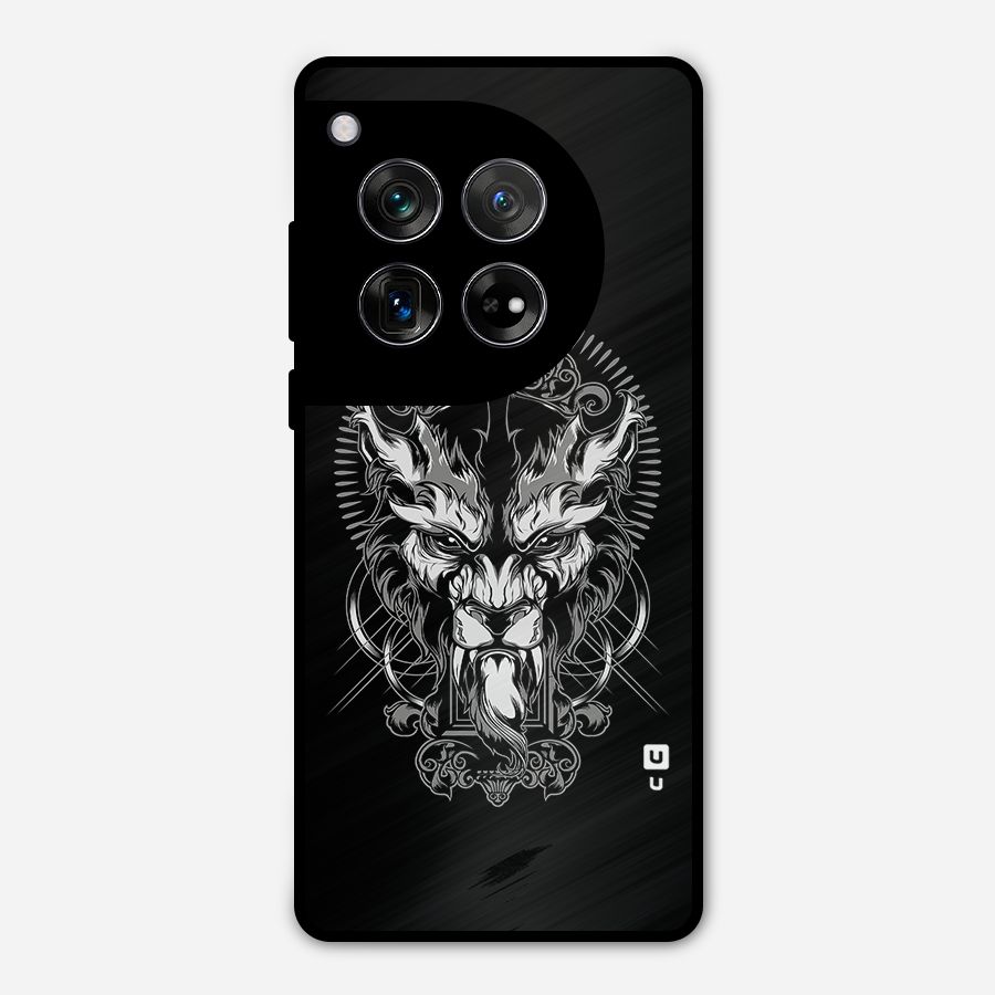 Pencil Art Lion Illustration Metal Back Case for OnePlus 12