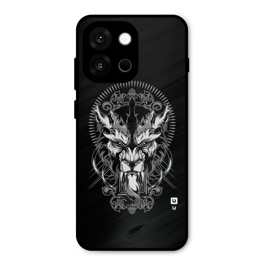 Pencil Art Lion Illustration Metal Back Case for OnePlus 13s