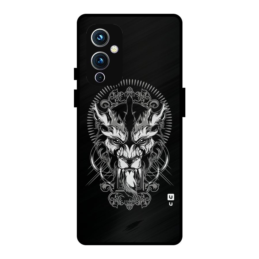 Pencil Art Lion Illustration Metal Back Case for OnePlus 9