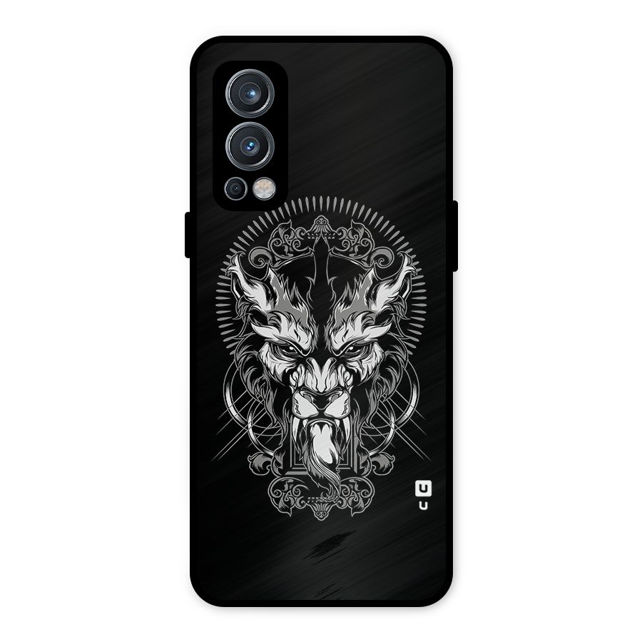 Pencil Art Lion Illustration Metal Back Case for OnePlus Nord 2 5G
