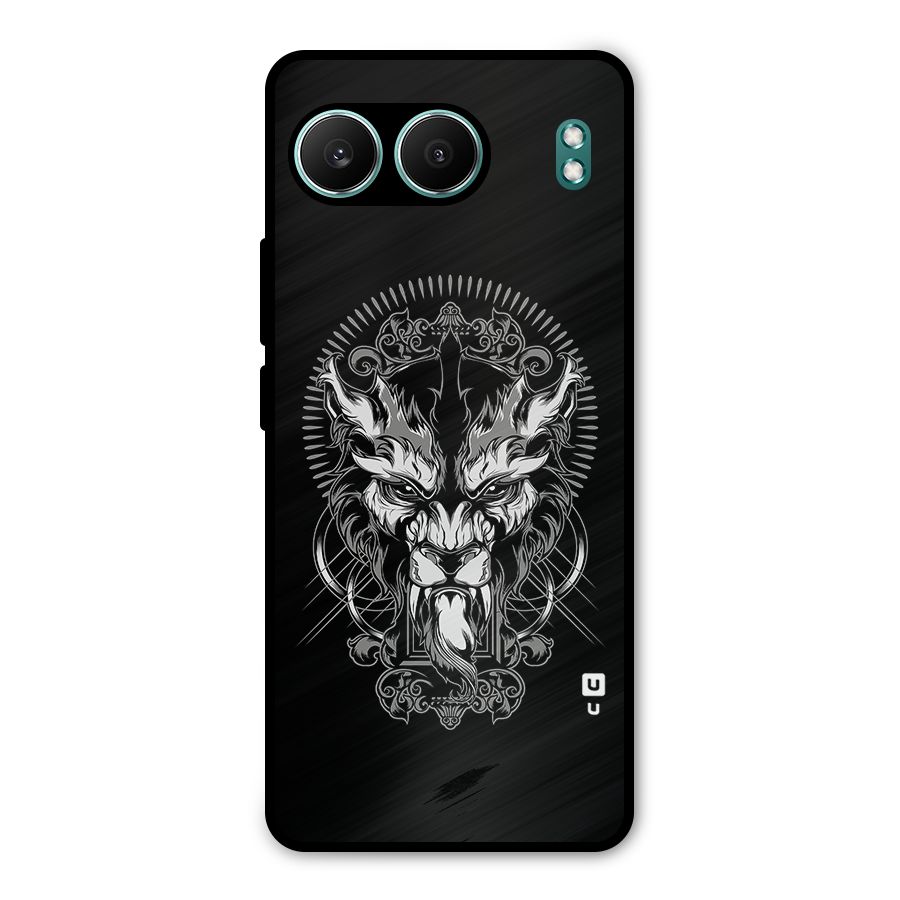 Pencil Art Lion Illustration Metal Back Case for OnePlus Nord 4