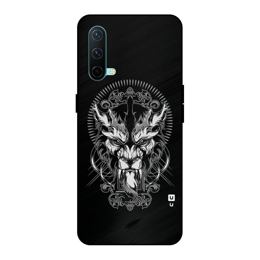 Pencil Art Lion Illustration Metal Back Case for OnePlus Nord CE 5G