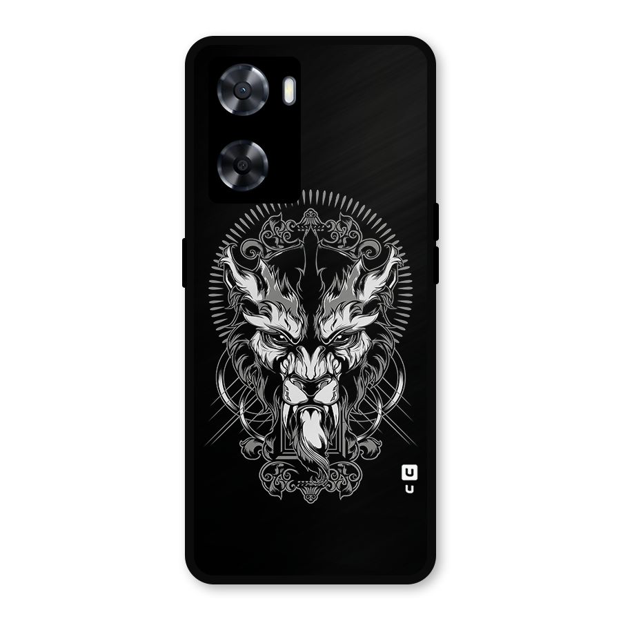 Pencil Art Lion Illustration Metal Back Case for Oppo A77