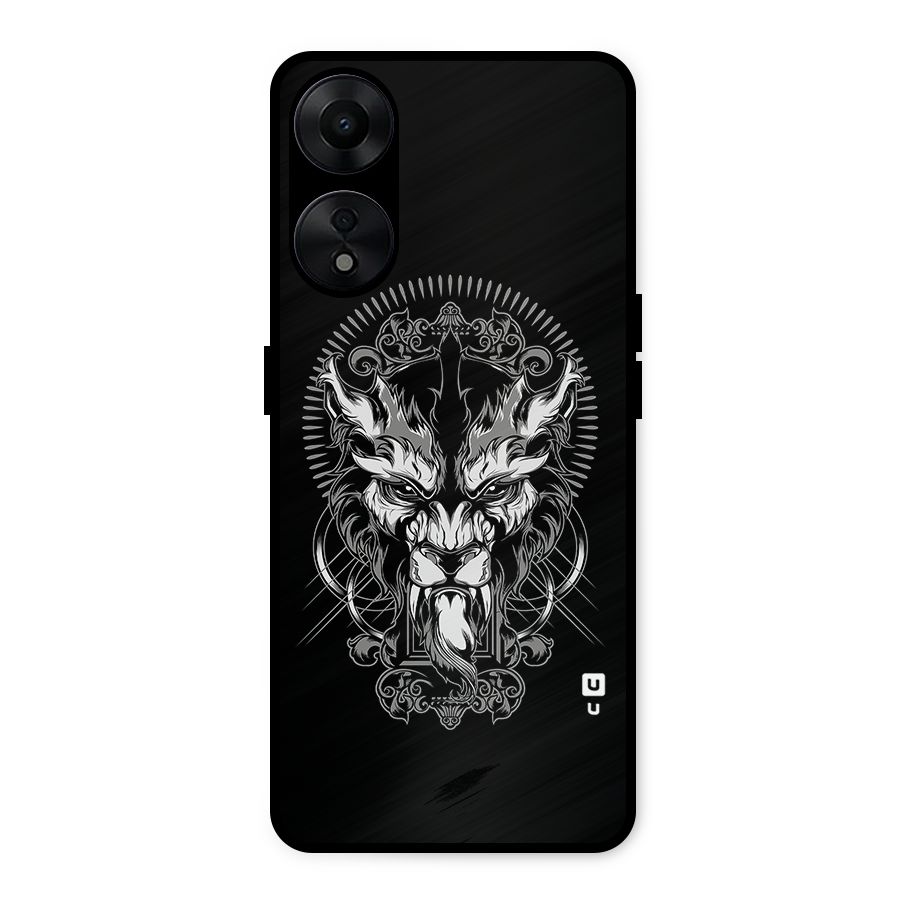 Pencil Art Lion Illustration Metal Back Case for Oppo A78 5G