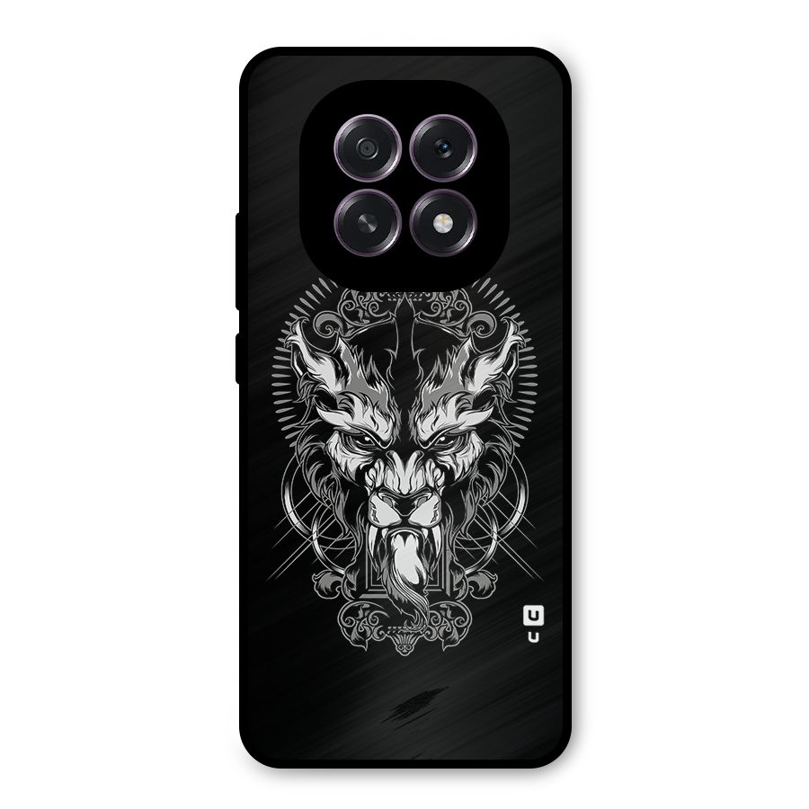 Pencil Art Lion Illustration Metal Back Case for Oppo F29