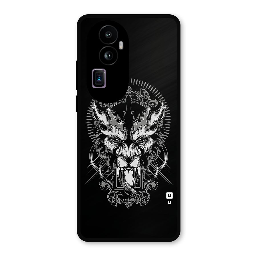 Pencil Art Lion Illustration Metal Back Case for Oppo Reno10 Pro Plus
