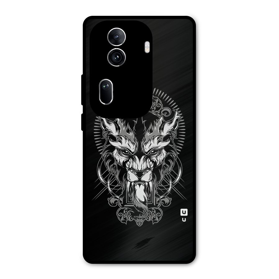 Pencil Art Lion Illustration Metal Back Case for Oppo Reno11 Pro 5G
