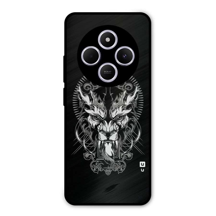 Pencil Art Lion Illustration Metal Back Case for Poco C75 5G