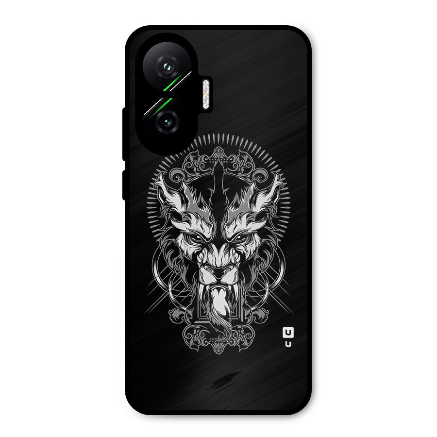 Pencil Art Lion Illustration Metal Back Case for Poco F7