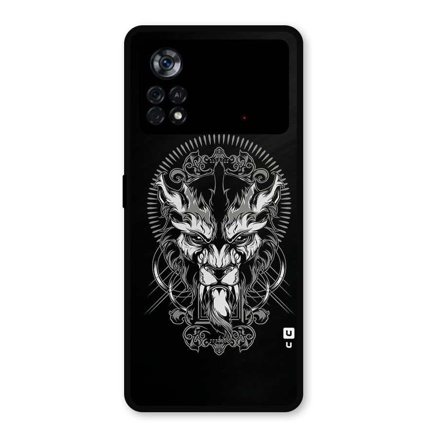 Pencil Art Lion Illustration Metal Back Case for Poco X4 Pro 5G