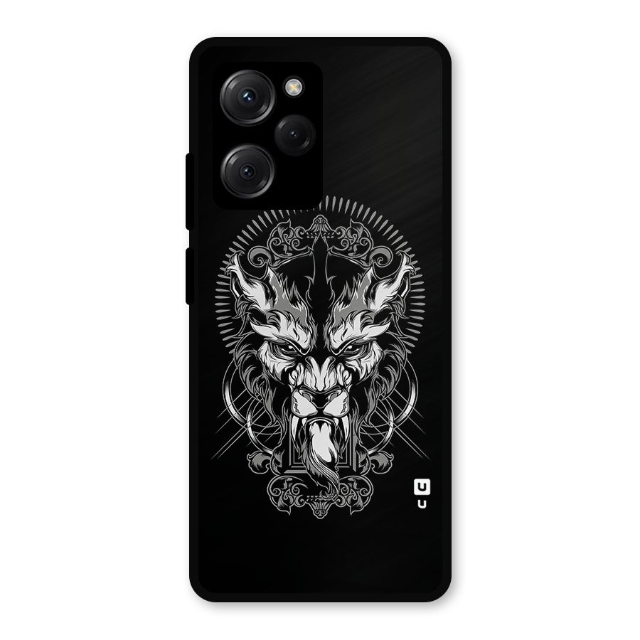 Pencil Art Lion Illustration Metal Back Case for Poco X5 Pro