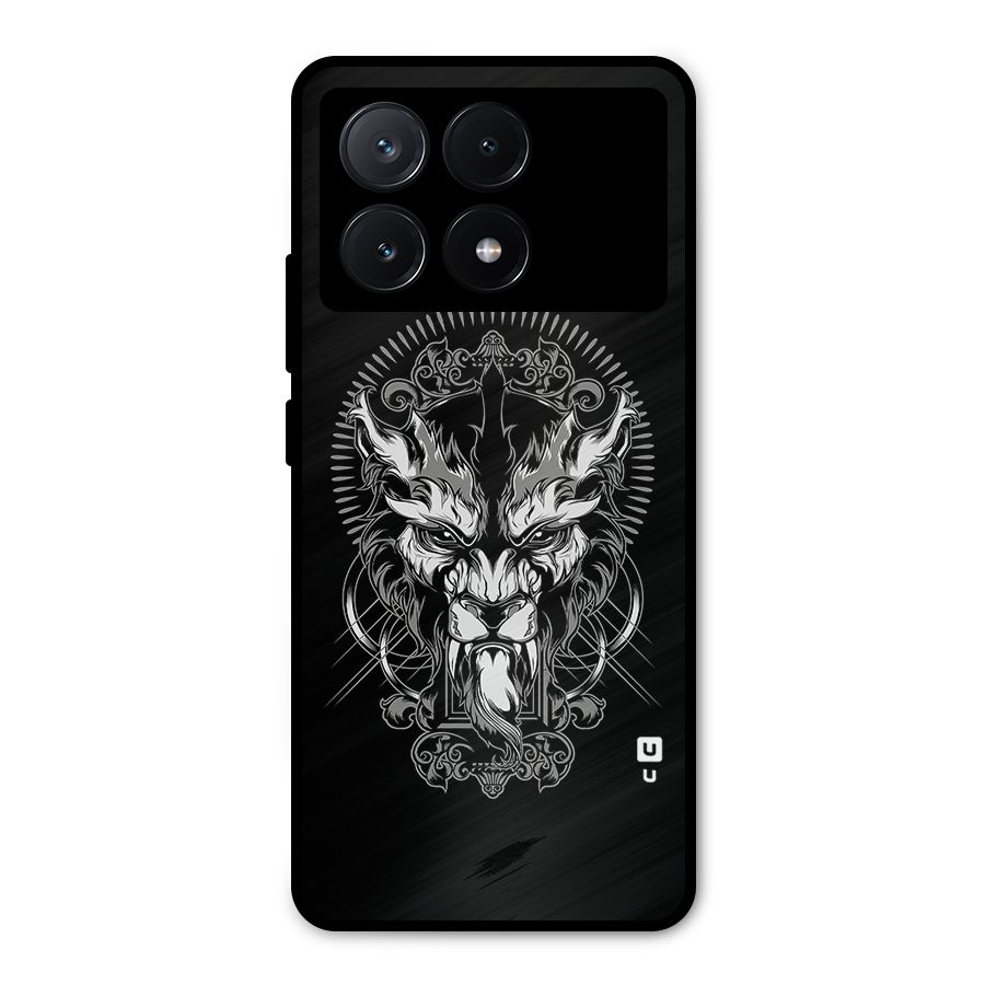 Pencil Art Lion Illustration Metal Back Case for Poco X6 Pro