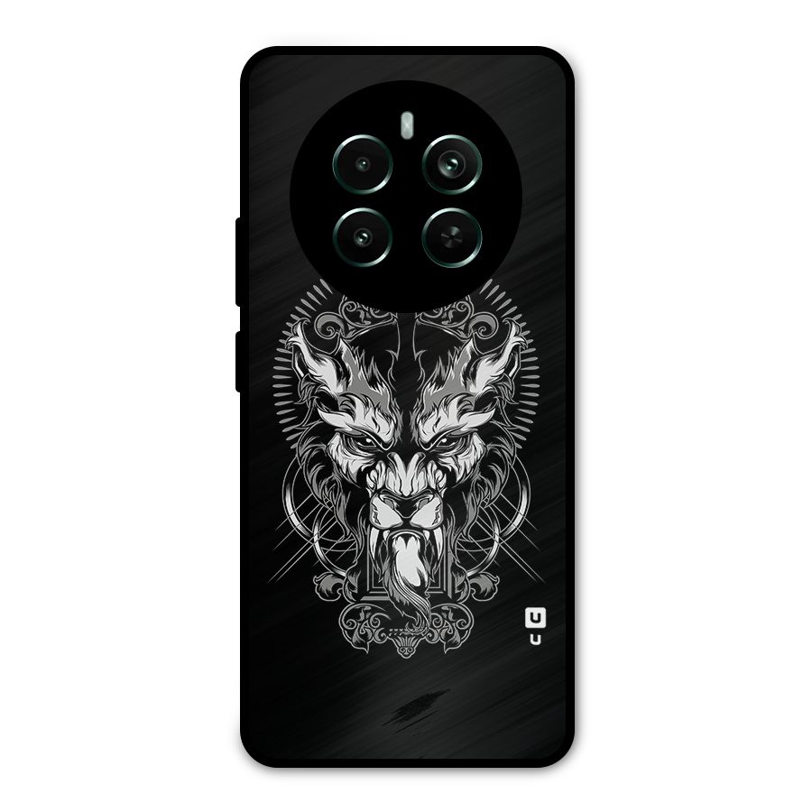 Pencil Art Lion Illustration Metal Back Case for Realme 12 Pro Plus
