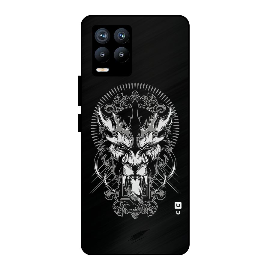 Pencil Art Lion Illustration Metal Back Case for Realme 8 Pro