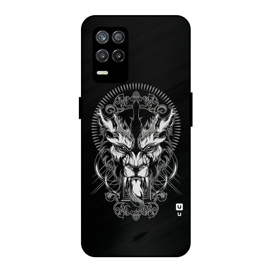 Pencil Art Lion Illustration Metal Back Case for Realme 8s 5G