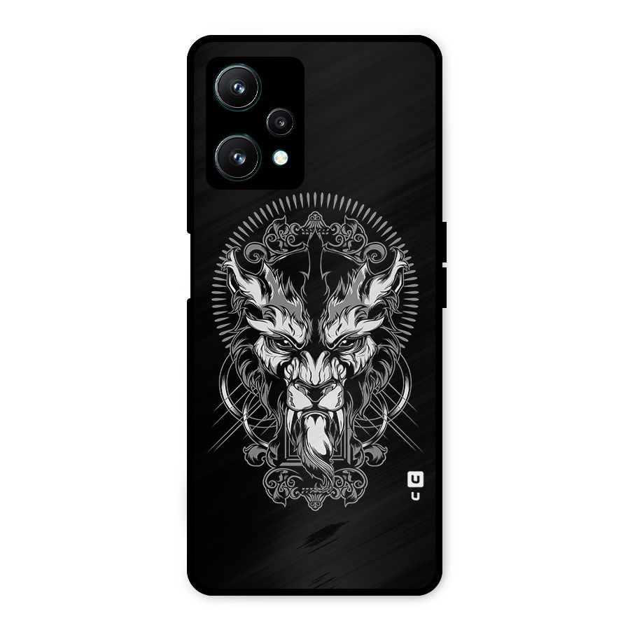 Pencil Art Lion Illustration Metal Back Case for Realme 9 Pro 5G