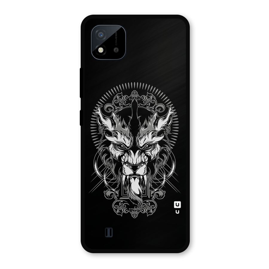 Pencil Art Lion Illustration Metal Back Case for Realme C11 2021