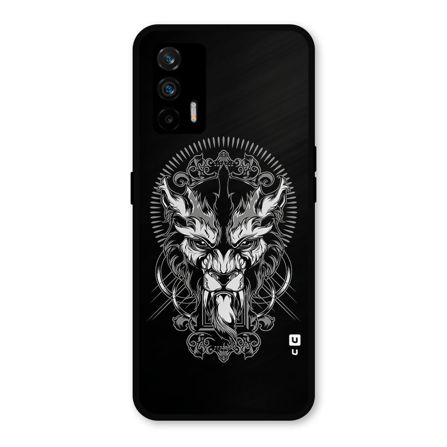 Pencil Art Lion Illustration Metal Back Case for Realme GT 5G