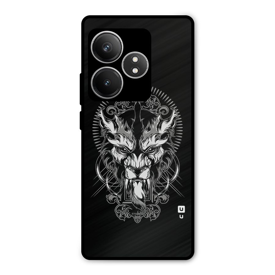 Pencil Art Lion Illustration Metal Back Case for Realme GT 6T