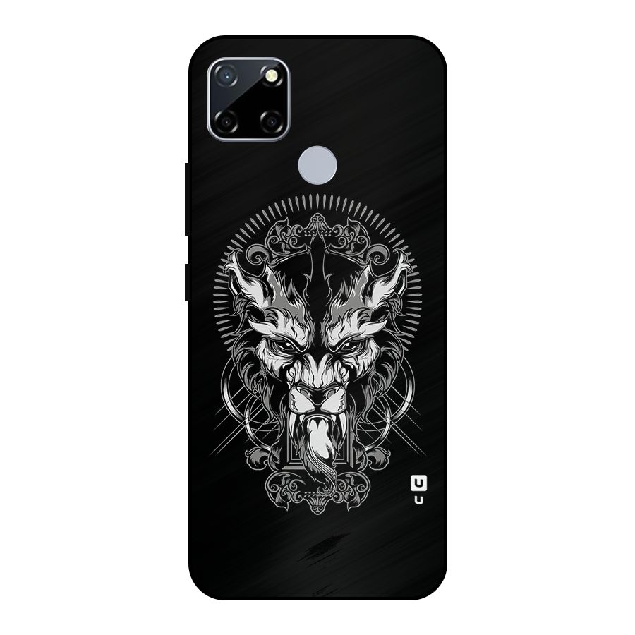 Pencil Art Lion Illustration Metal Back Case for Realme Narzo 20
