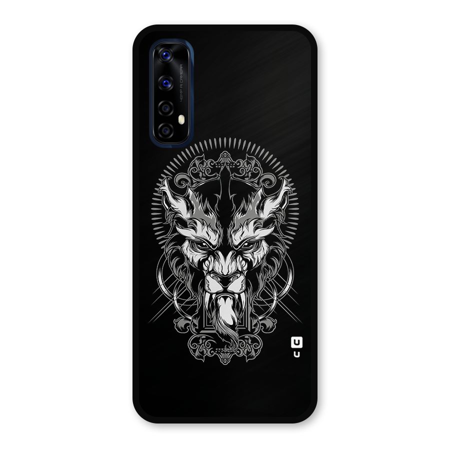 Pencil Art Lion Illustration Metal Back Case for Realme Narzo 20 Pro